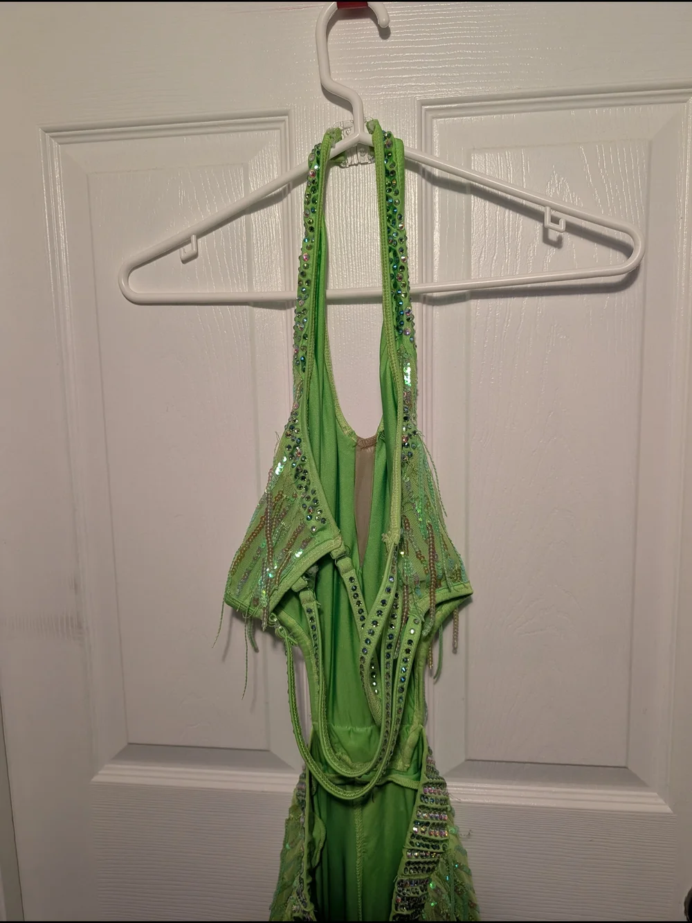Glamour Green Fringe Unitard
